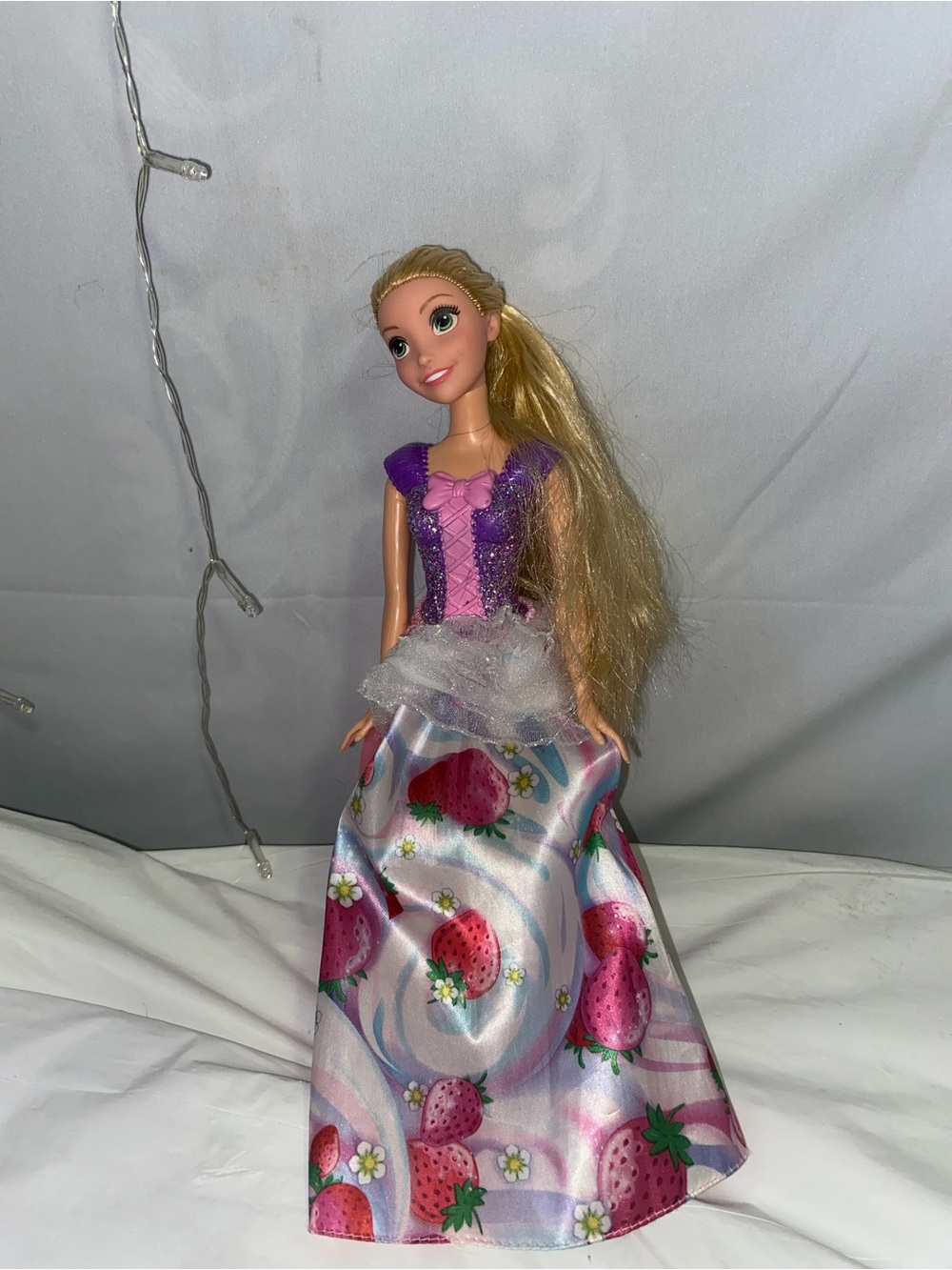 Disney Doll in Purple Bodice with Pink Strawberry Skirt